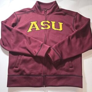 Campus Drive ASU Arizona State University Track Jacket Maroon Yellow Mens Small